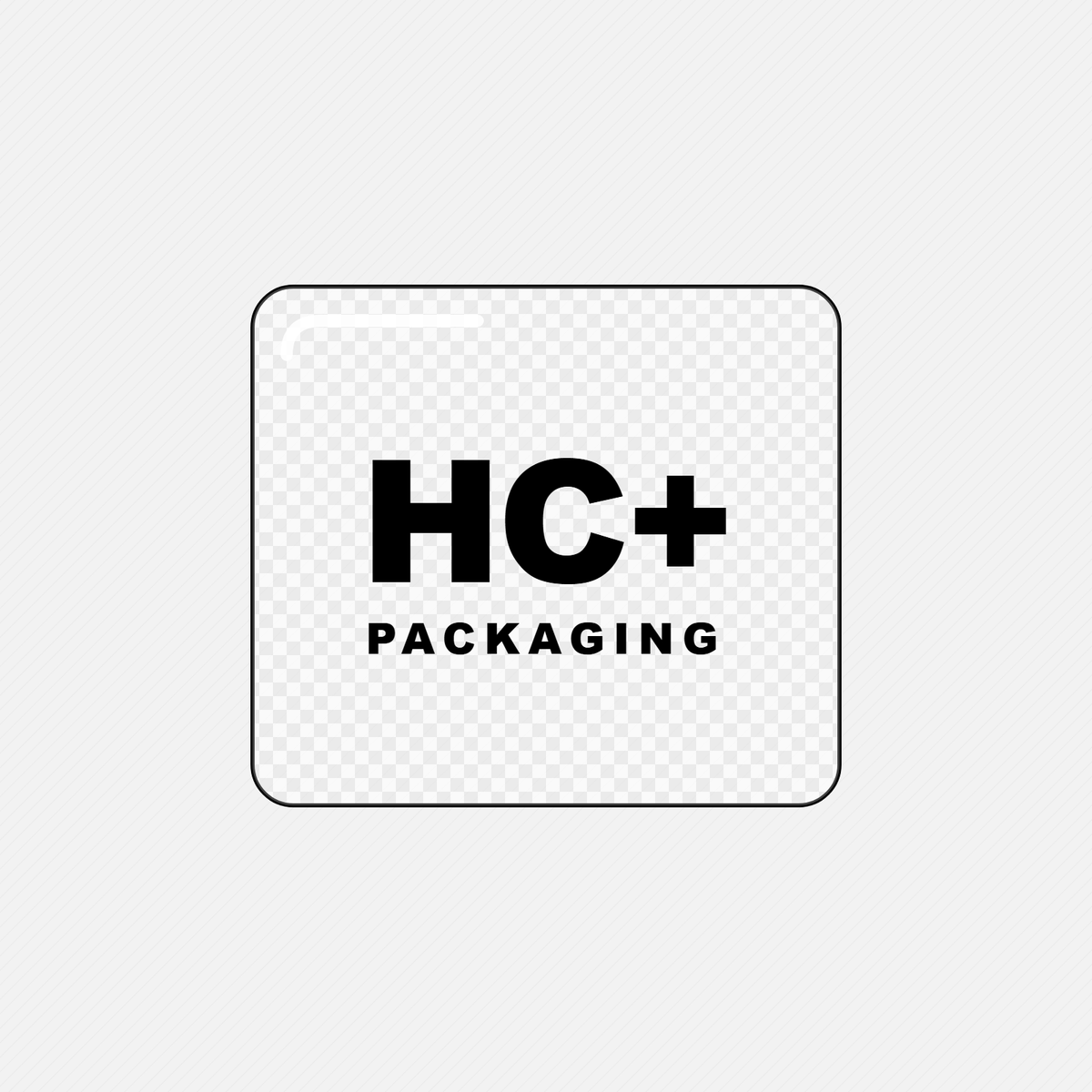 Clear Stickers with the HC Packaging Plus logo