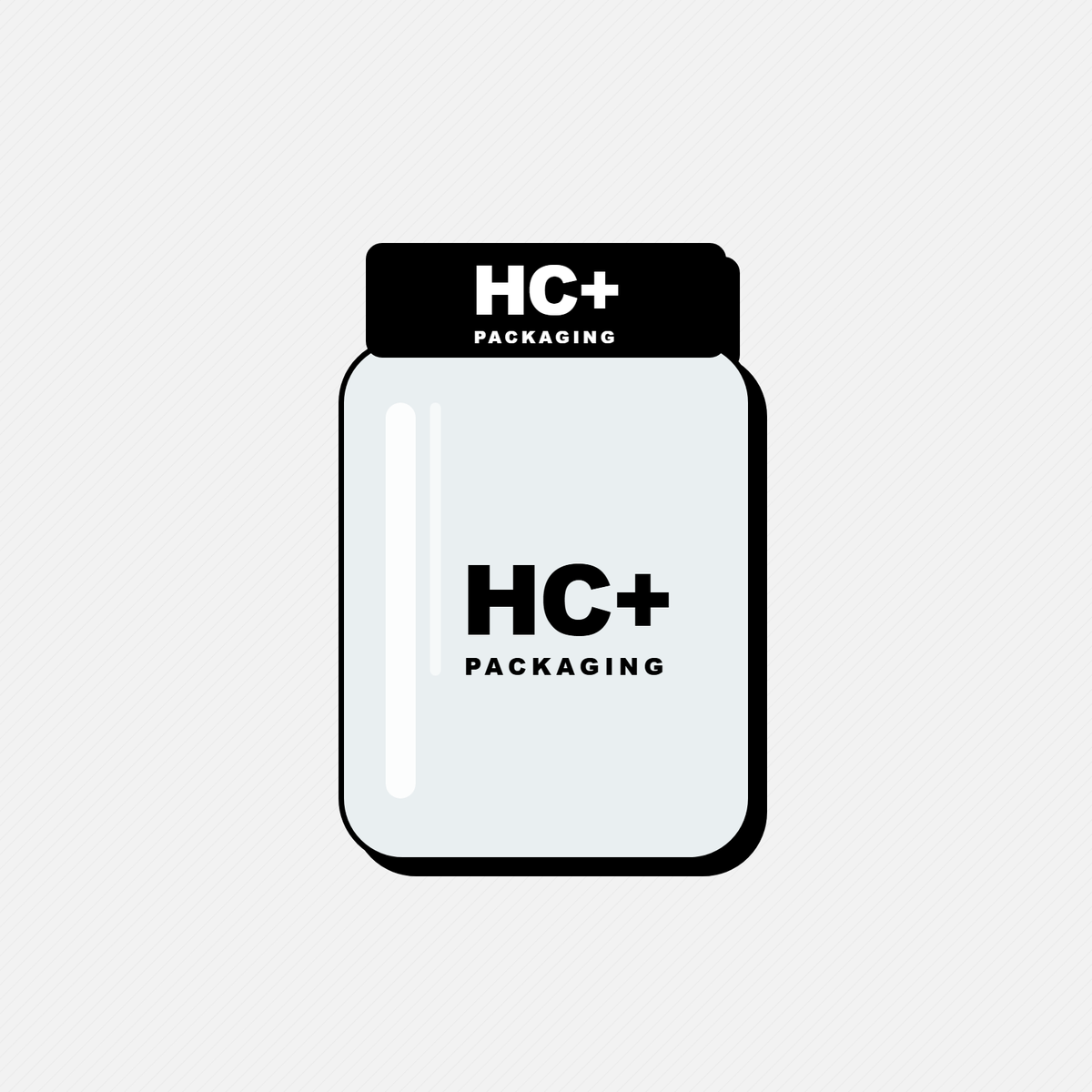 Jars with the HC Packaging Plus logo